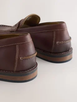 Schoenen|Formele Schoenen*Next Lichtbruin - Penny-loafers met contrasterende stiksels