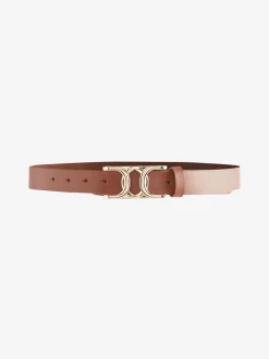 Ceintuurs*Next - Reguliere leren riem met opvallende gesp Lichtbruin