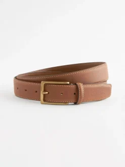 Riemen En Bretels*Next Lichtbruin - Signature leren riem met contrastnaden