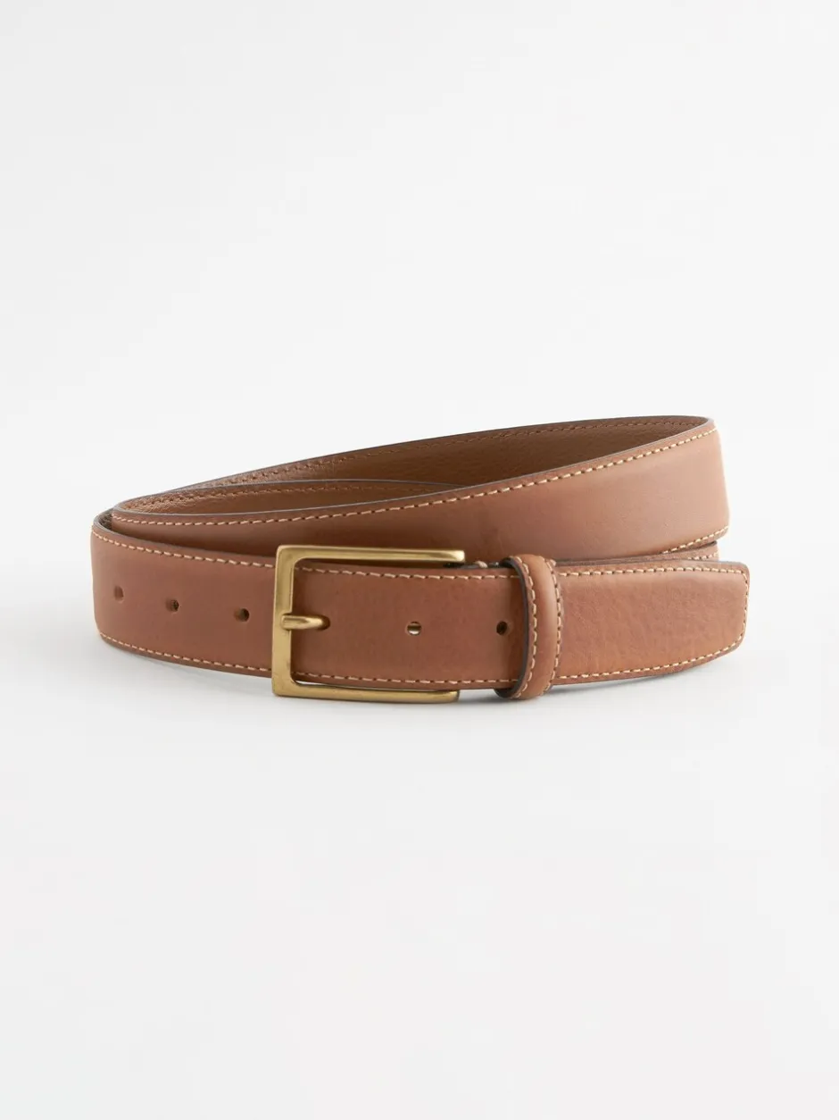 Riemen En Bretels*Next Lichtbruin - Signature leren riem met contrastnaden