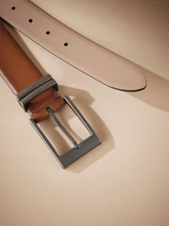 Riemen En Bretels|Next Lichtbruin - Signature metalen gesp riem