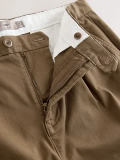 Broeken En Chino's*Next - Single Pleated Stretch Chinos Trousers Lichtbruin
