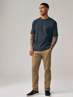 Broeken En Chino's|Next Lichtbruin - Slim Fit - Stretchy chino