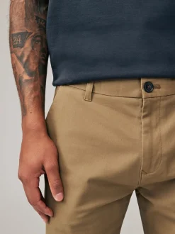 Broeken En Chino's|Next Lichtbruin - Slim Fit - Stretchy chino