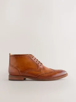 Boots|Formele Schoenen*Next Lichtbruin - Smart Brogue Leather Boots