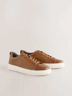 Sneakers|Next - Smart Casual Toe Cap Leather Longline Trainers Lichtbruin