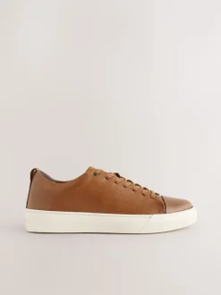 Sneakers|Next - Smart Casual Toe Cap Leather Longline Trainers Lichtbruin