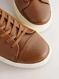 Sneakers|Next - Smart Casual Toe Cap Leather Longline Trainers Lichtbruin