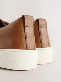 Sneakers|Next - Smart Casual Toe Cap Leather Longline Trainers Lichtbruin