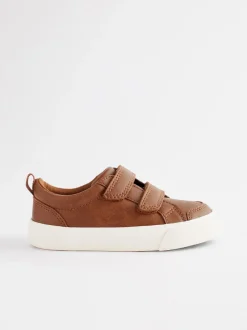Sneakers*Next - Sneakers met twee klittenbandjes Lichtbruin