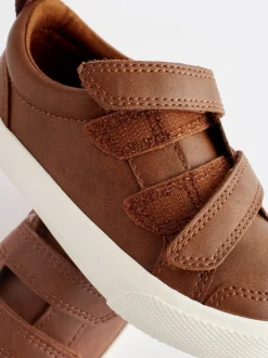 Sneakers*Next - Sneakers met twee klittenbandjes Lichtbruin