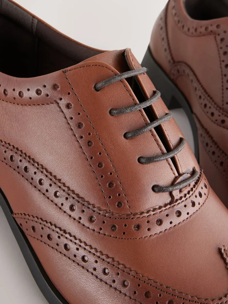 Schoenen|Formele Schoenen*Next - Standaard pasvorm - Leren Oxford brogues Lichtbruin