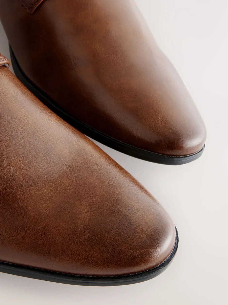 Schoenen|Formele Schoenen|Next - Standaard pasvorm - Derbyschoenen met veter Lichtbruin