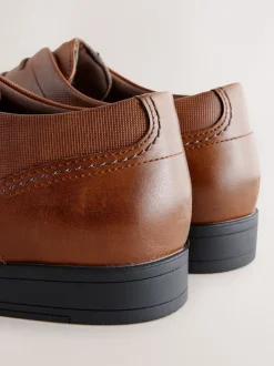 Schoenen|Formele Schoenen|Next - Standaard pasvorm - Derbyschoenen met veter Lichtbruin