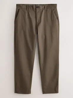 Broeken En Chino's|Next Lichtbruin - Standaard toelopende pasvorm - Stretchy chino