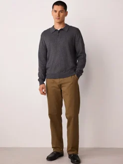 Broeken En Chino's|Next Lichtbruin - Straight fit - Stretchy chino
