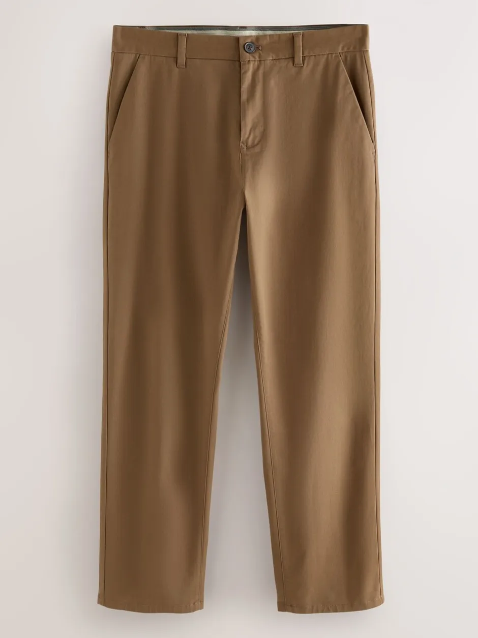 Broeken En Chino's|Next Lichtbruin - Straight fit - Stretchy chino