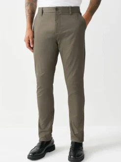 Broeken En Chino's*Next Lichtbruin - Strakke Pasvorm - Stretchy chino