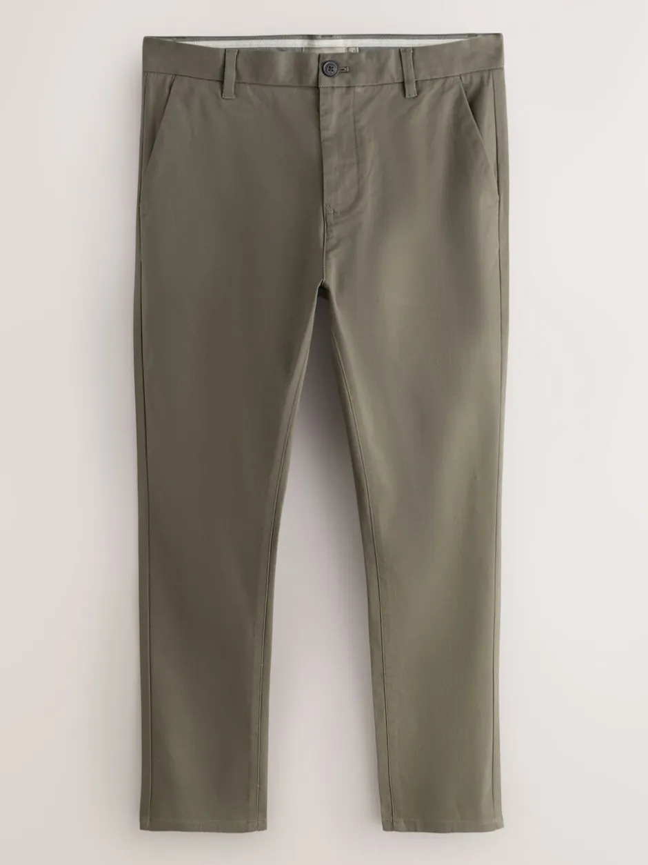 Broeken En Chino's*Next Lichtbruin - Strakke Pasvorm - Stretchy chino