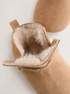 Boots*Next - Suède baby-instaplaarsjes (0-24mnd) Lichtbruin