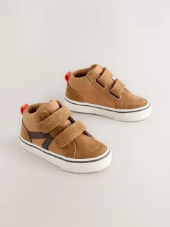 Boots|Next - Suède hoge sneakers met klittenbandsluiting Lichtbruin