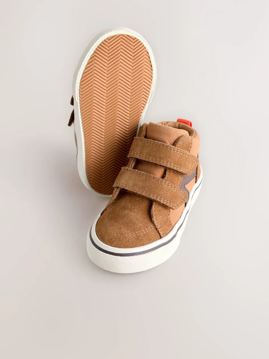Boots|Next - Suède hoge sneakers met klittenbandsluiting Lichtbruin