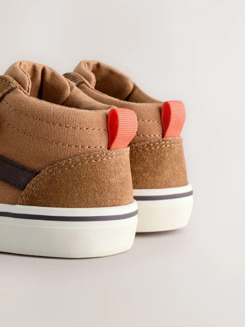 Boots|Next - Suède hoge sneakers met klittenbandsluiting Lichtbruin