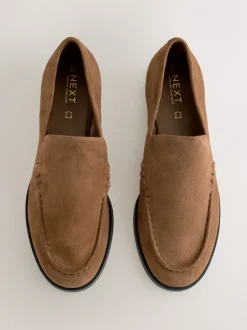 Lage Schoenen*Next - Suède ronde neus Instappers Lichtbruin