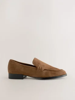 Lage Schoenen*Next - Suède ronde neus Instappers Lichtbruin