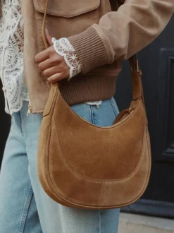 Tassen En Portemonnees|Next Lichtbruin - Suede Scoop Cross-Body Bag