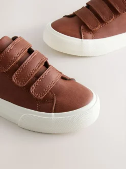 Sneakers*Next - Touch Fastening Slimme Casual Trainers Lichtbruin