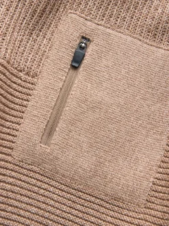 Truien En Breisels|Sweaters En Hoody´S*Next Lichtbruin - Utility gebreide hoodie (3-16jr)