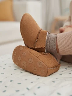 Babyschoenen|Boots*Next Lichtbruin - Warme gevoerde babylaarsjes (0 - 2 mnd)