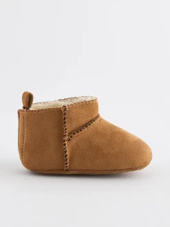Babyschoenen|Boots*Next Lichtbruin - Warme gevoerde babylaarsjes (0 - 2 mnd)