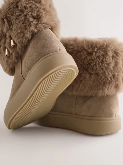 Boots|Next - Waterafstotende suède laarzen Lichtbruin