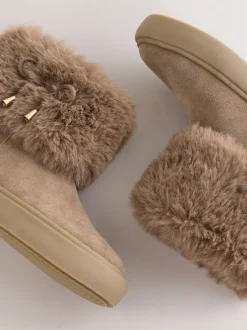 Boots|Next - Waterafstotende suède laarzen Lichtbruin