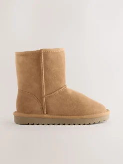 Boots*Next - Waterafstotende suède instaplaarzen Lichtbruin