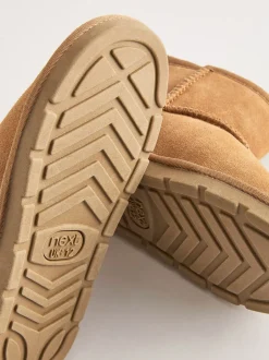 Boots|Next - Waterafstotende korte suède instaplaarzen Lichtbruin