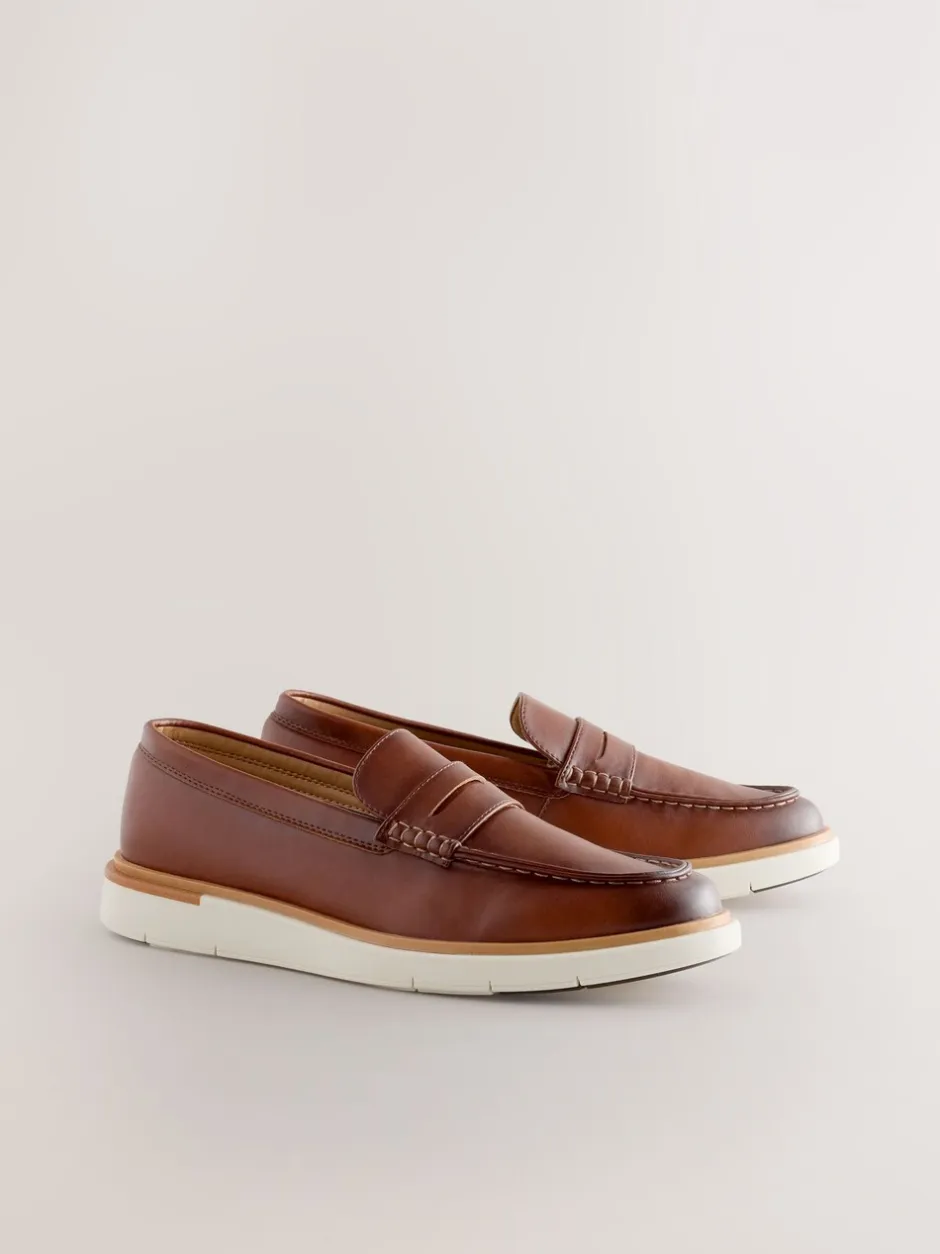 Schoenen|Next - Wedge Loafers Lichtbruin