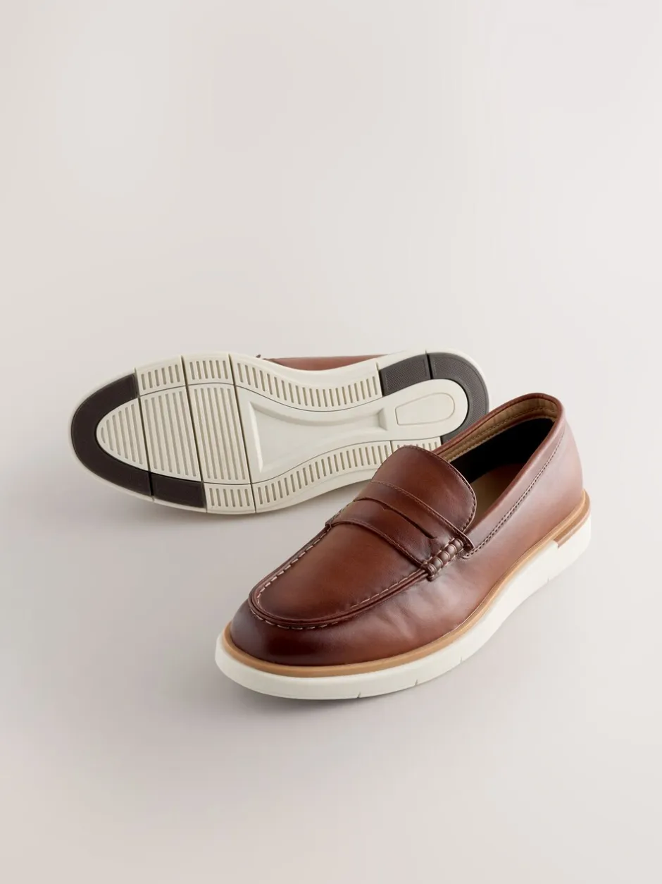 Schoenen|Next - Wedge Loafers Lichtbruin