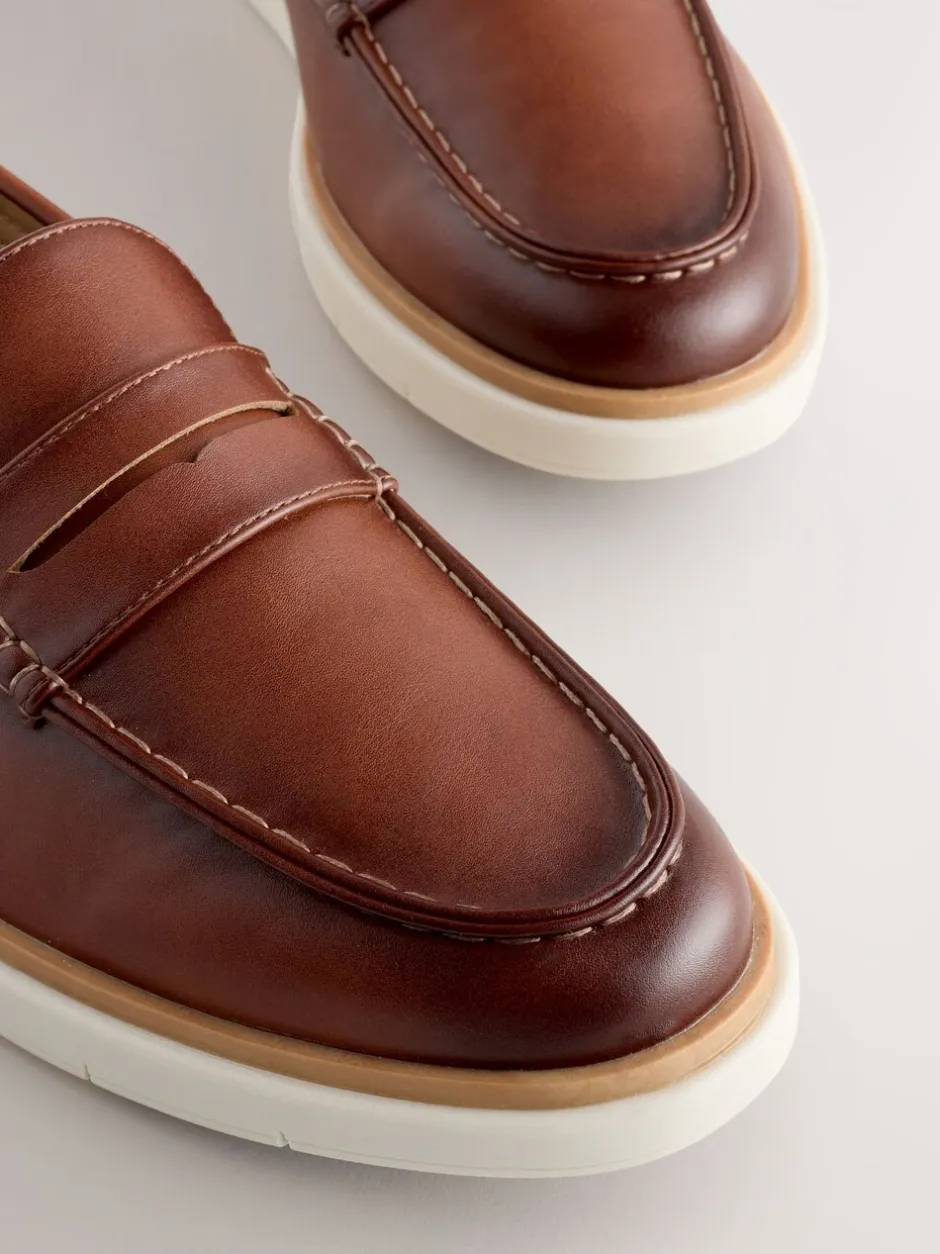 Schoenen|Next - Wedge Loafers Lichtbruin