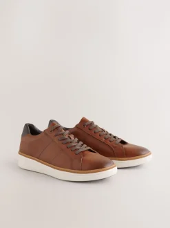 Schoenen*Next - Wedged Smart Casual Longline Trainers Lichtbruin