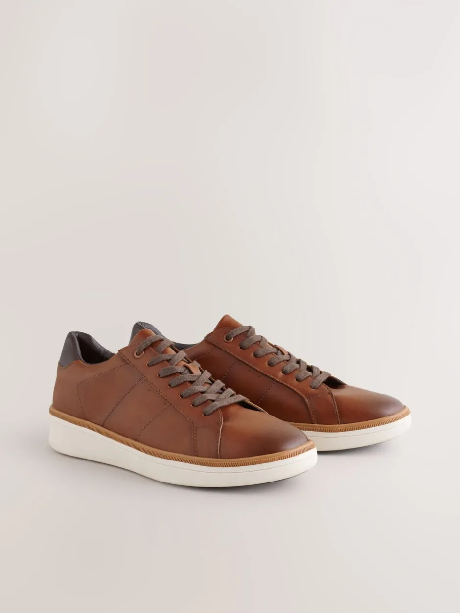 Schoenen*Next - Wedged Smart Casual Longline Trainers Lichtbruin