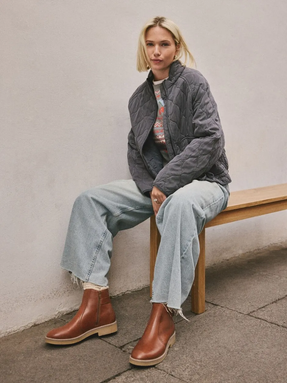 Ruimvallend En Extraruimvallend|Boots*Next - Forever Comfort® Faux Fur Lined Buckle Trim Ankle Boots Lichtbruin leer
