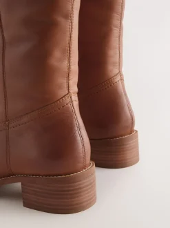Boots*Next - Forever Comfort® kniehoge instaplaarzen Lichtbruin leer