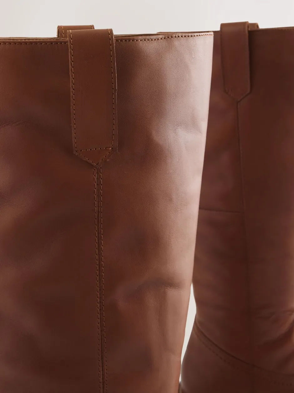 Boots*Next - Forever Comfort® kniehoge instaplaarzen Lichtbruin leer