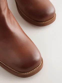 Boots*Next - Forever Comfort® kniehoge instaplaarzen Lichtbruin leer