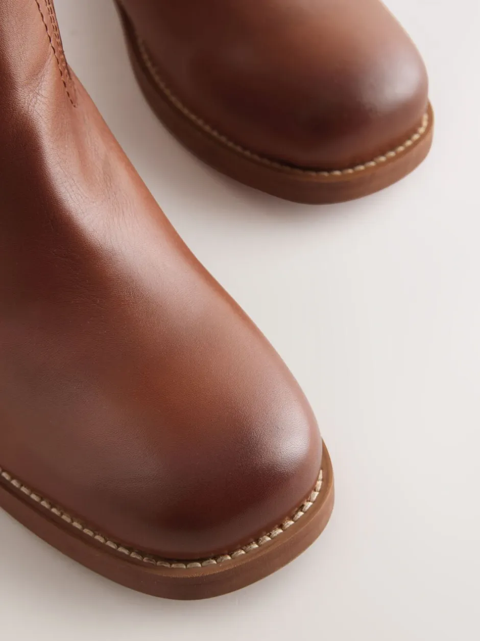 Boots*Next - Forever Comfort® kniehoge instaplaarzen Lichtbruin leer