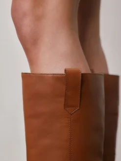 Boots*Next - Forever Comfort® kniehoge instaplaarzen Lichtbruin leer