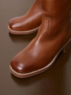 Boots*Next - Forever Comfort® kniehoge instaplaarzen Lichtbruin leer